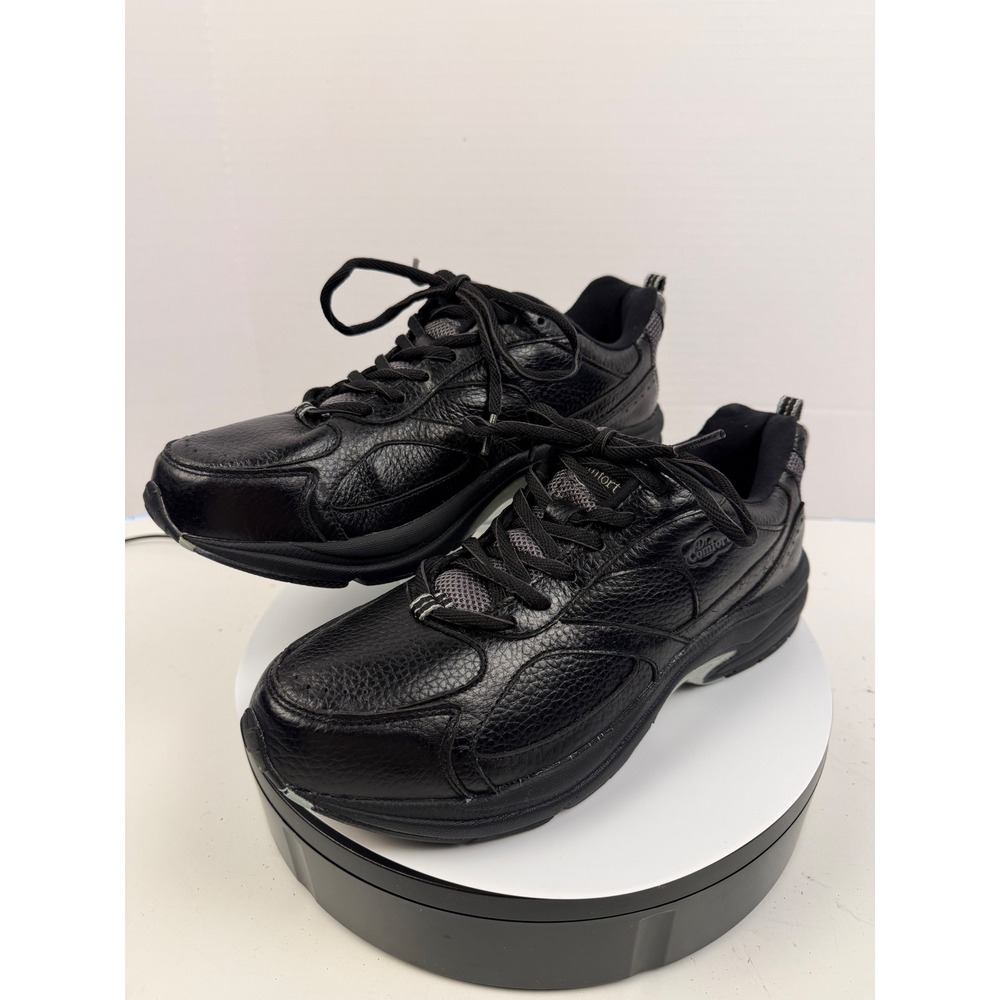Dr Comfort Orthopedic Shoes for Custom Insoles Women Black Leather Walking 11W